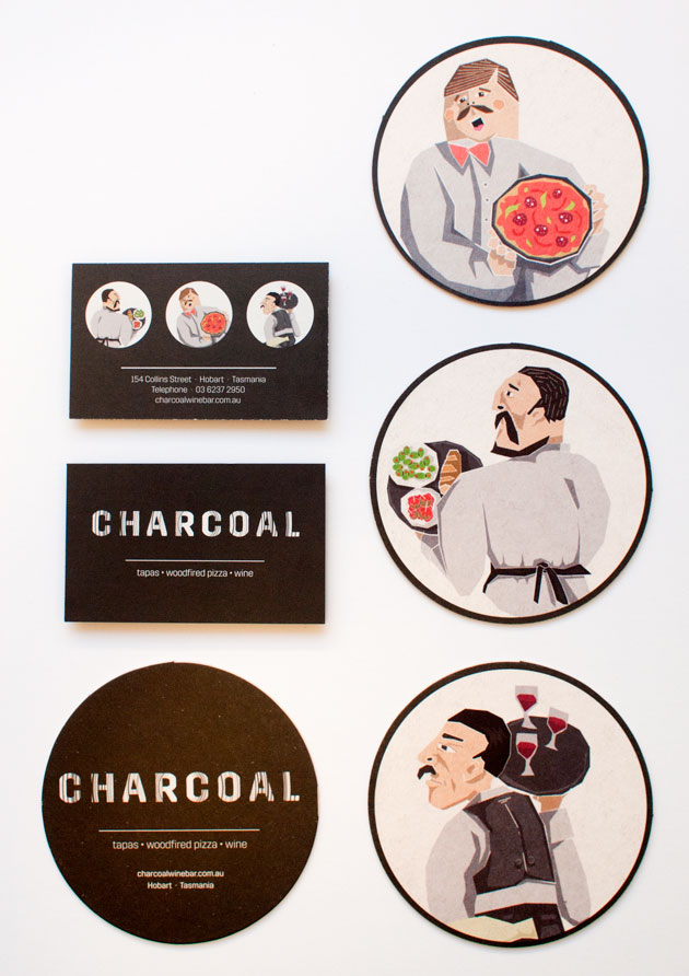 GRAPHICS Charcoal coasters &amp; business cards