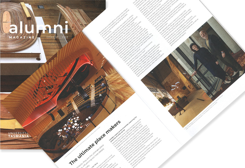 LIMINAL Studio featured in the University of Tasmania's Alumni magazine