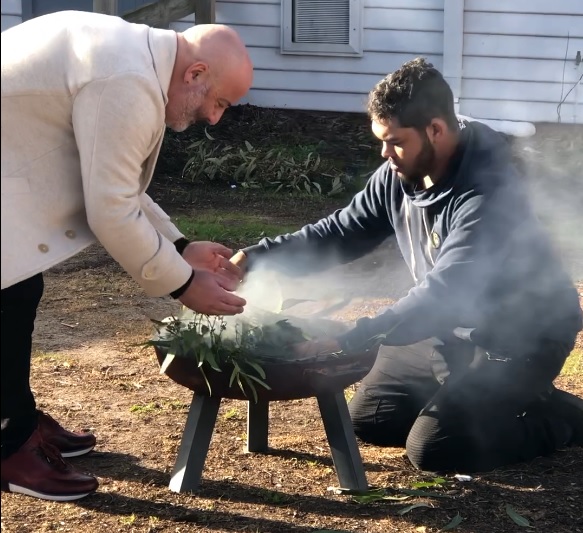 cosgrove high school welcome to country smoking ceremony with leroy hart and elvio brianese